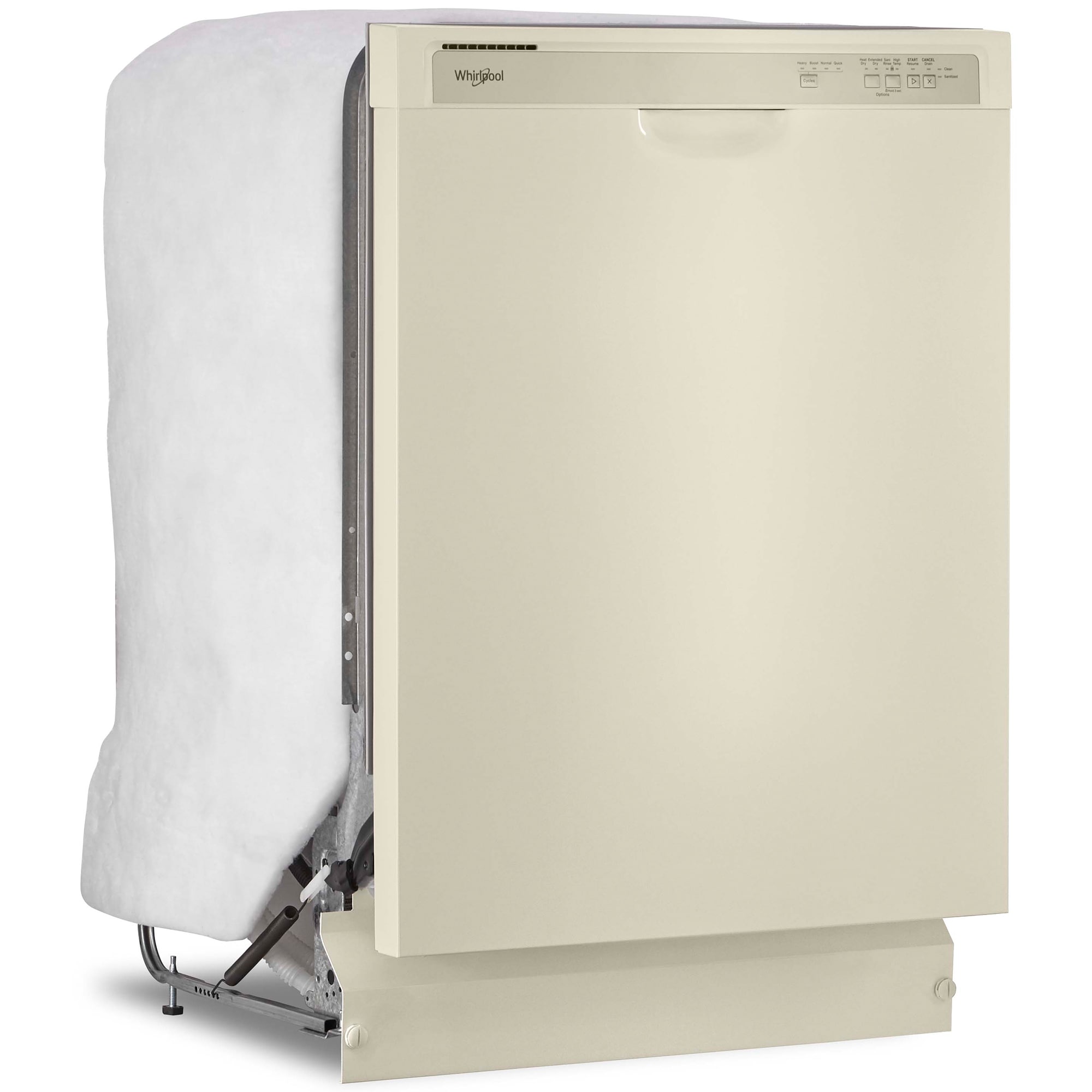 Whirlpool 24 in. Front Control Dishwasher with 57 dBa Sound Level & Pocket - Biscuit, Biscuit, hires