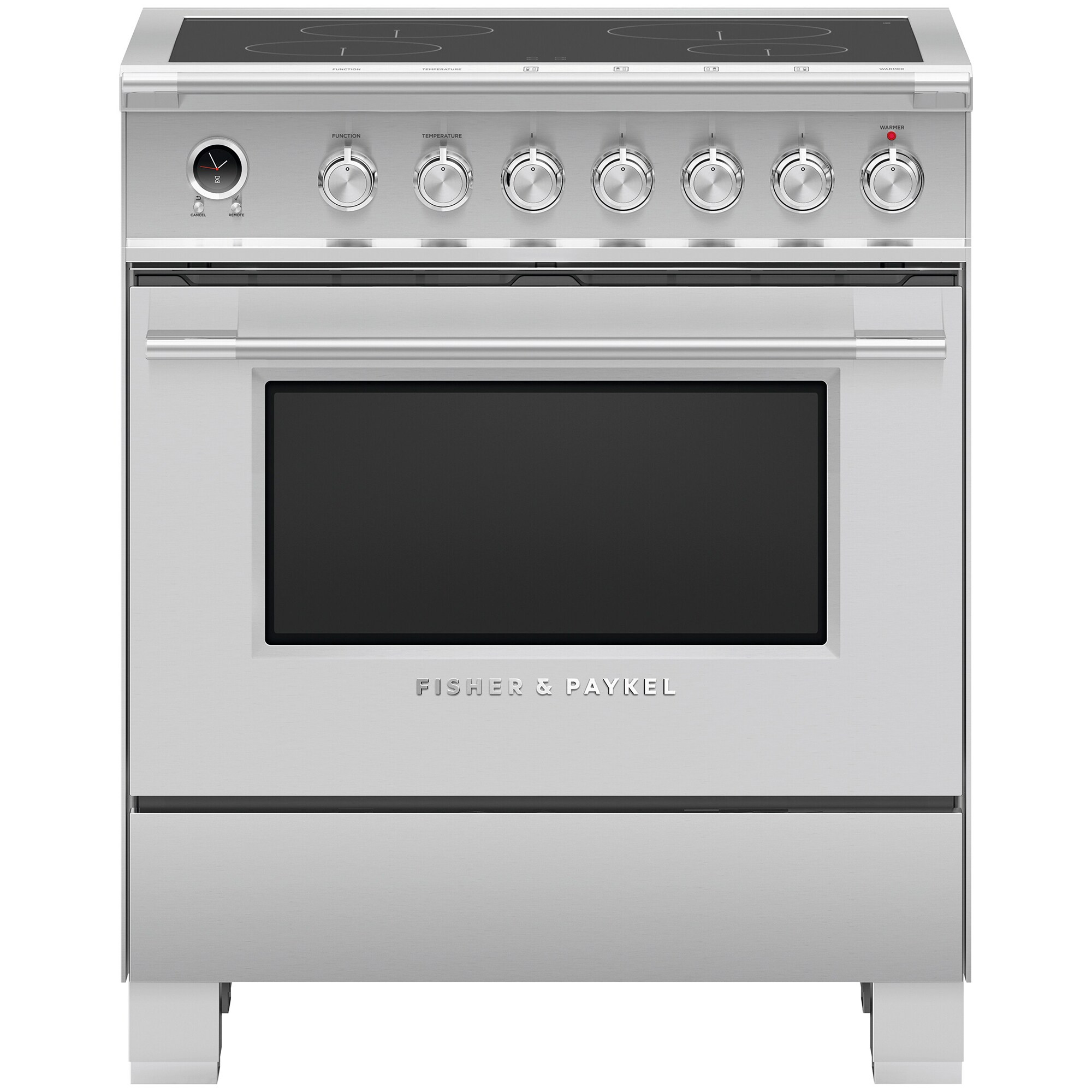 Fisher & Paykel Series 9 Classic 30 in. 3.5 cu. ft. True European Convection Electric Range with 4 Induction Burners - Stainless Steel, , hires