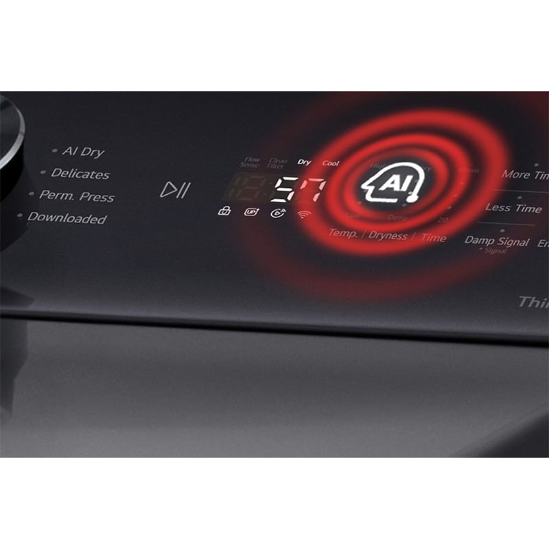 LG 27 in. 7.3 cu. ft. Smart Electric Dryer with AI Sensor Dry - Platinum Black, Platinum Black, hires