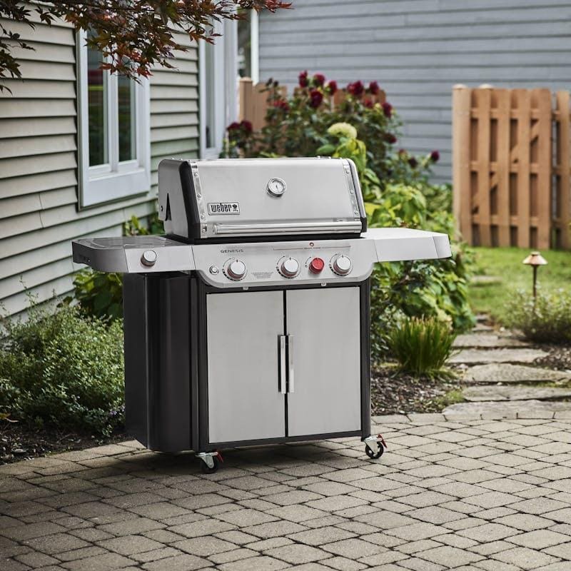 Weber Genesis S-335 3-Burner LP Gas Grill with Electronic Ignition System, Side Burner & Sear Burner - Stainless Steel, , hires