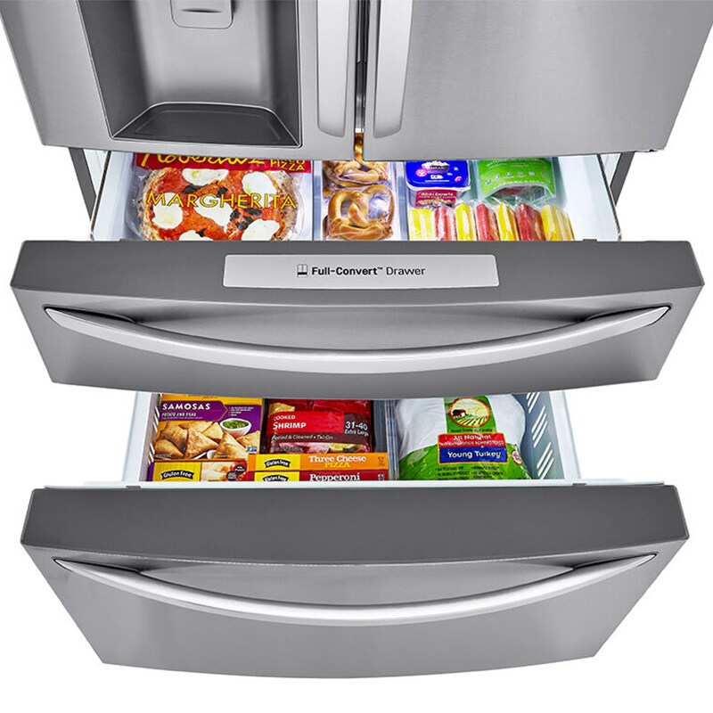 LG 36 in. 29.5 cu. ft. Smart 4-Door French Door Refrigerator with Ice & Water Dispenser - PrintProof Stainless Steel, PrintProof Stainless Steel, hires