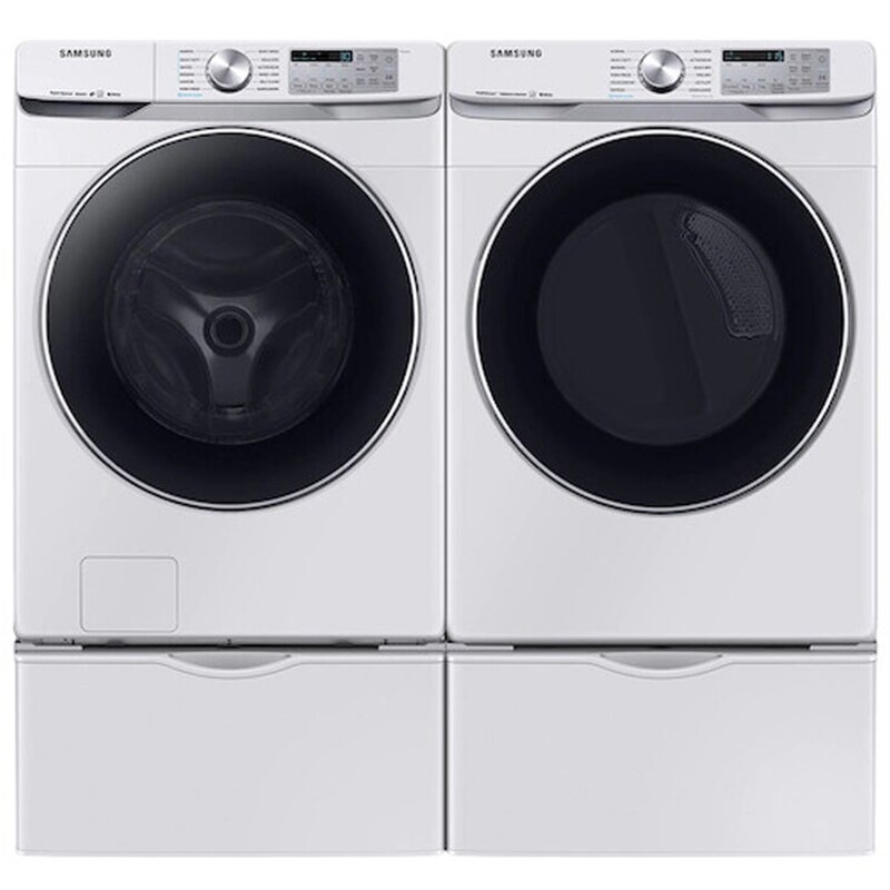 Samsung 27 in. 7.5 cu. ft. Smart Stackable Gas Dryer with Sanitize+, Steam Cycle & Sensor Dry - White, White, hires