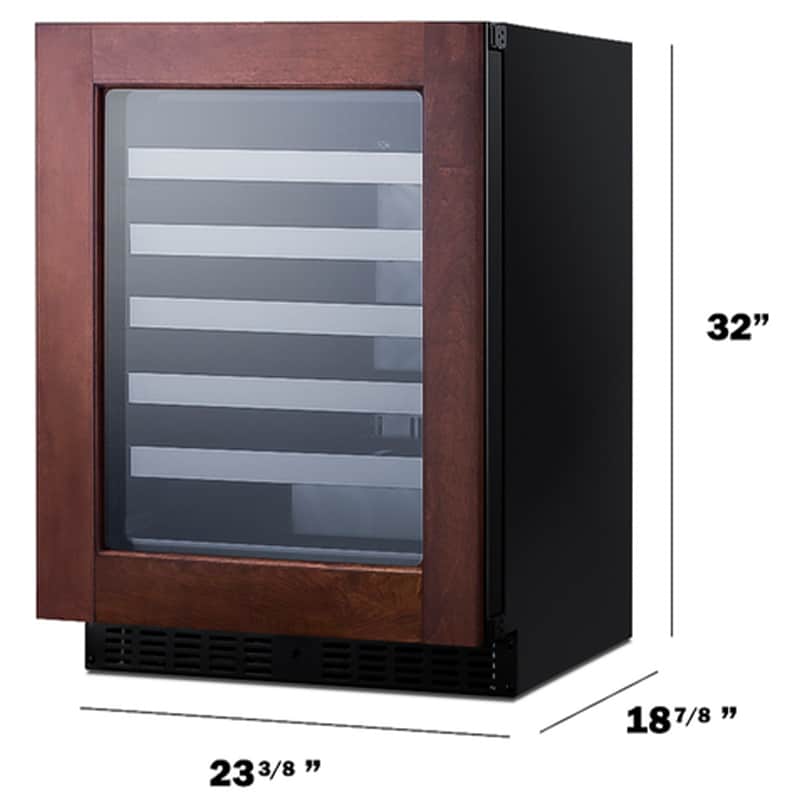 Summit 24 in. Undercounter Wine Cooler with Metal Racks, Single Temperature Zone & 33 Bottle Capacity - Custom Panel Ready, , hires
