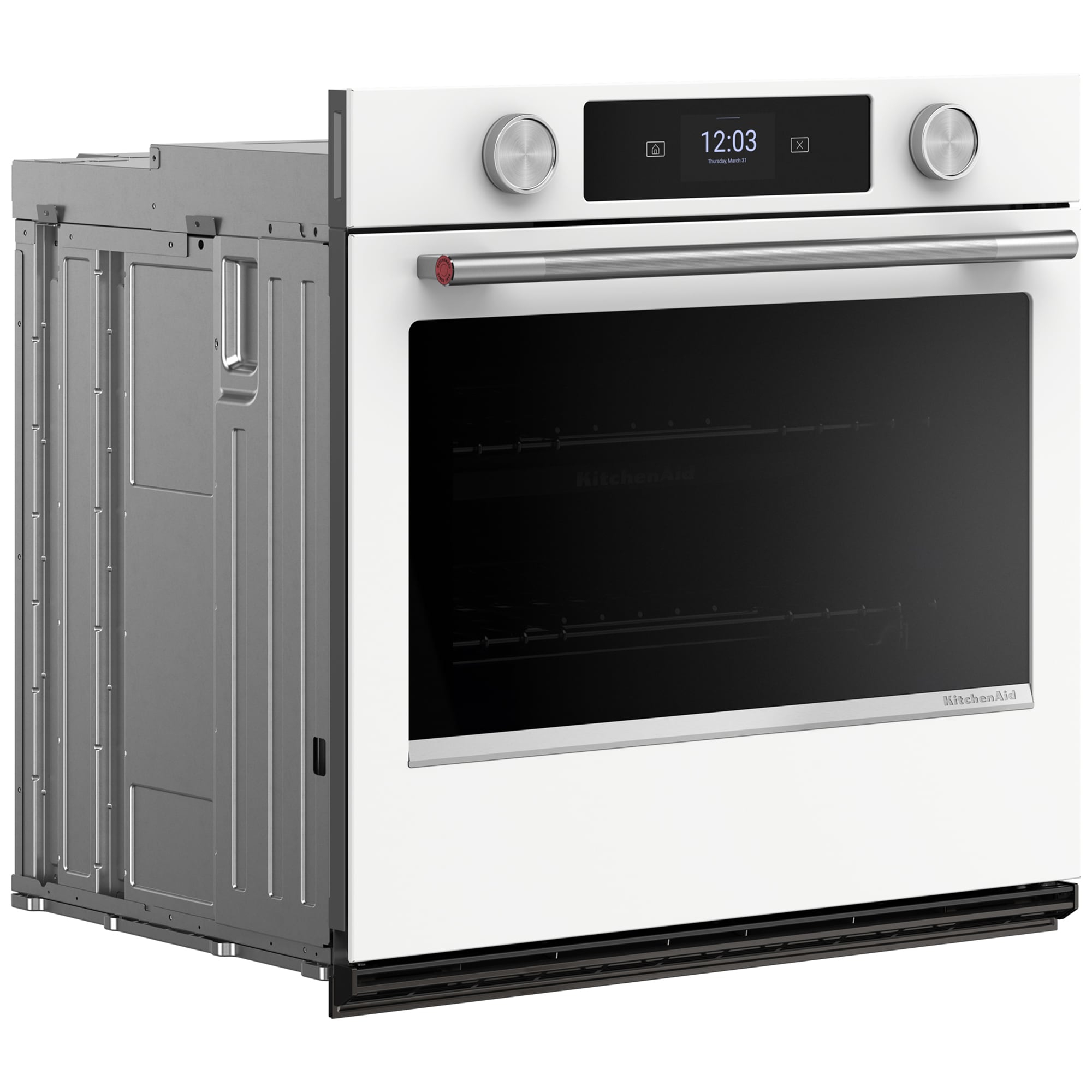 KitchenAid 30 in. 5.0 cu. ft. Smart Steam Electric Single Wall Oven with True European Convection - White, , hires
