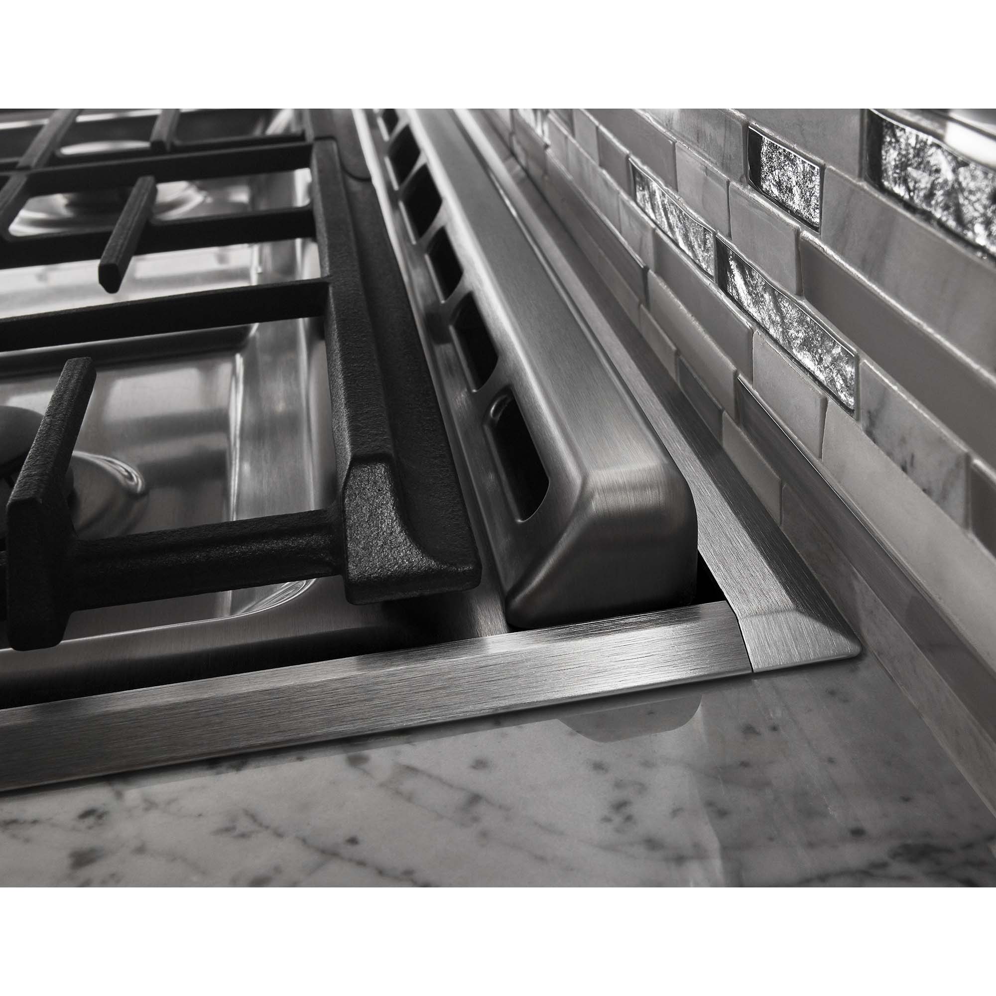 KitchenAid 30 in. 6.5 cu. ft. True European Convection Slide-In Gas Range with 5 Sealed Burners & Griddle - Stainless Steel, , hires