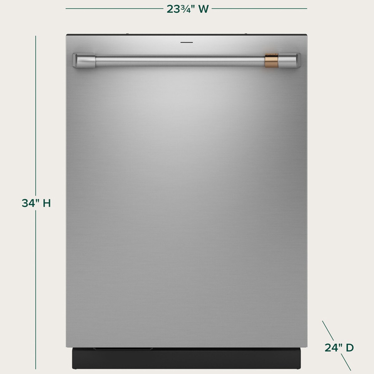 Cafe 24 in. Top Control Flush-Mount Smart Dishwasher with 39 dBa Sound Level, 3rd-Rack & Dual Convection Ultra Dry - Stainless Steel, , hires