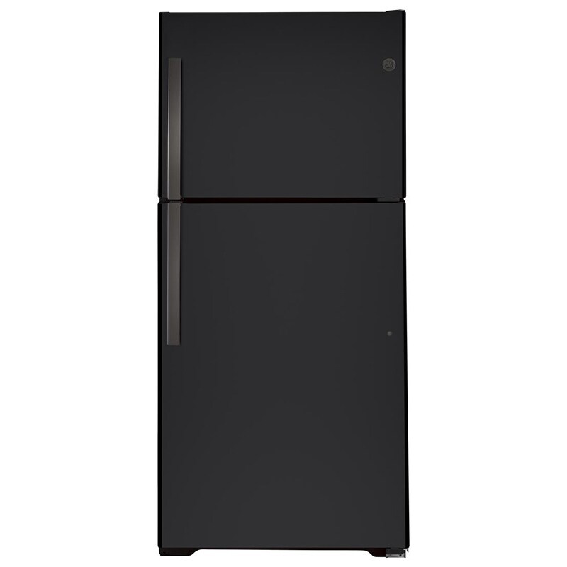GE 33 in. 21.9 cu. ft. Top Freezer Refrigerator Black Slate P.C