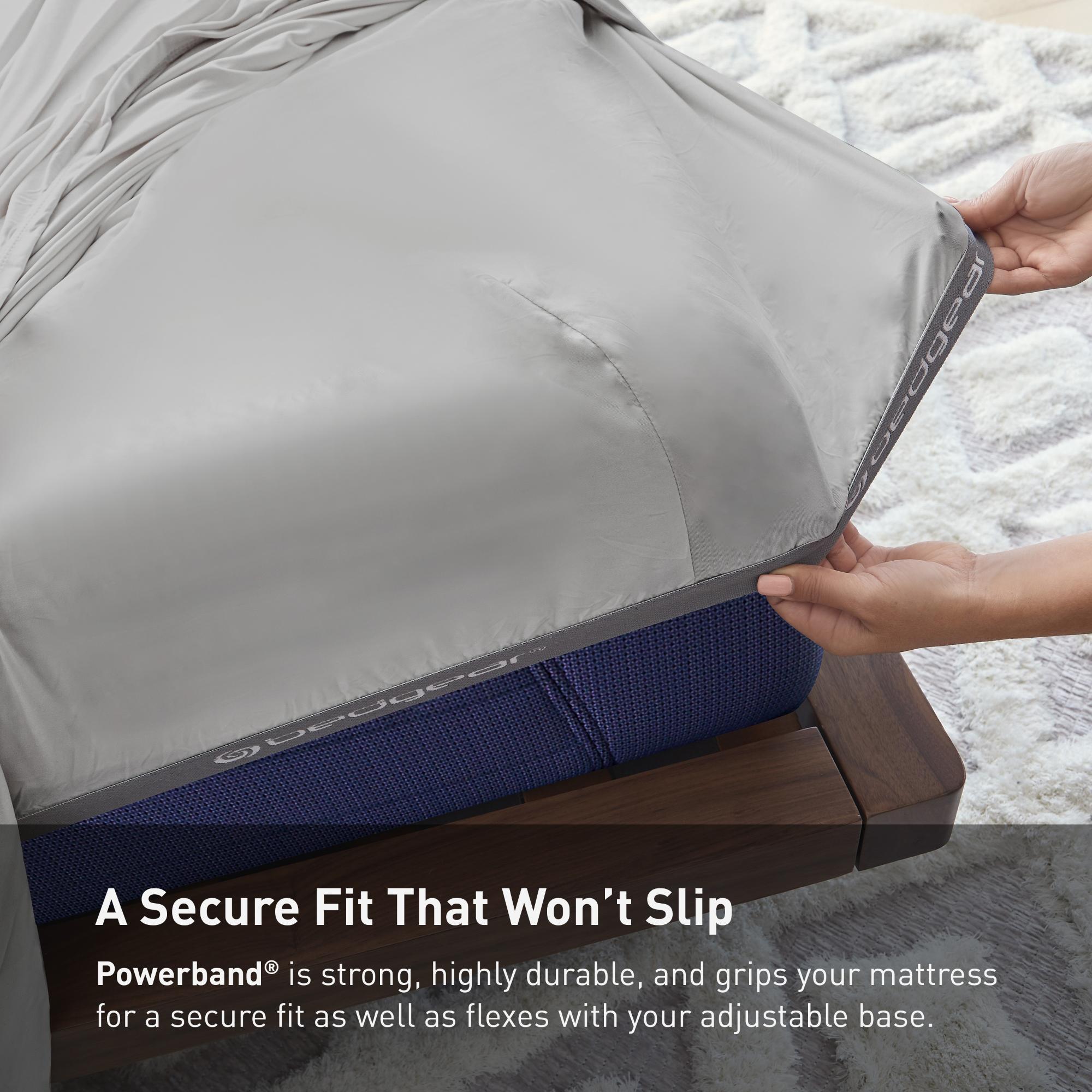 BEDGEAR Dri-Tec King / Cal King Size Sheet Set (Ideal for Adj. Bases) - Light Grey, , hires