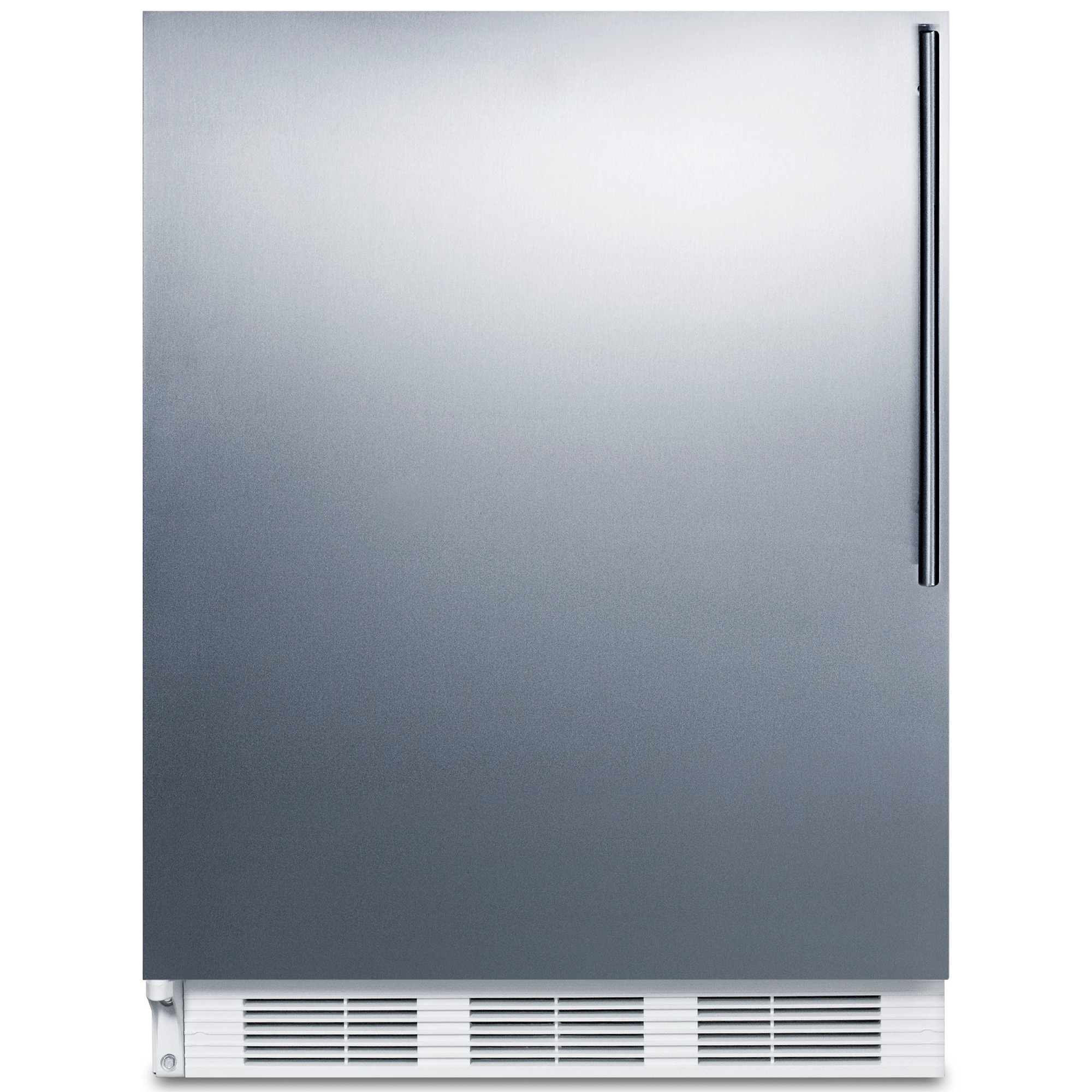 Summit 24 in. 5.1 cu. ft. Left-Hinged Undercounter Refrigerator - Stainless Steel with White Cabinet, , hires