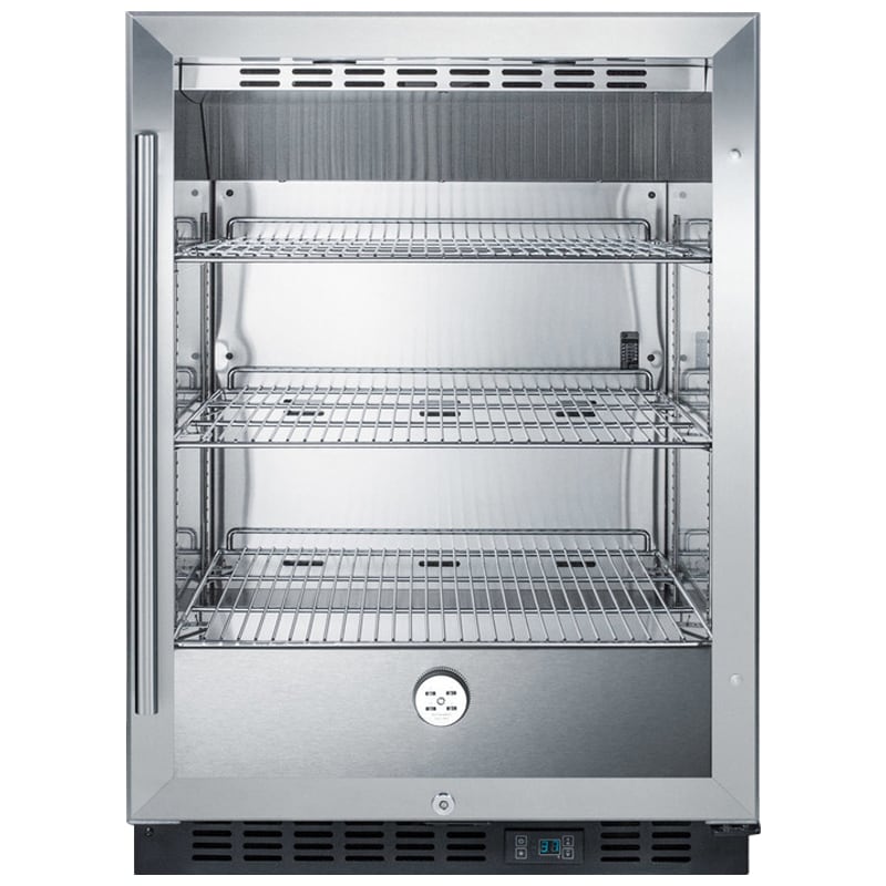 Summit 24 in. 5.0 cu. ft. Built-In Beverage Center with Adjustable Shelves & Knob(s) Control - Stainless Steel with Black Cabinet, , hires