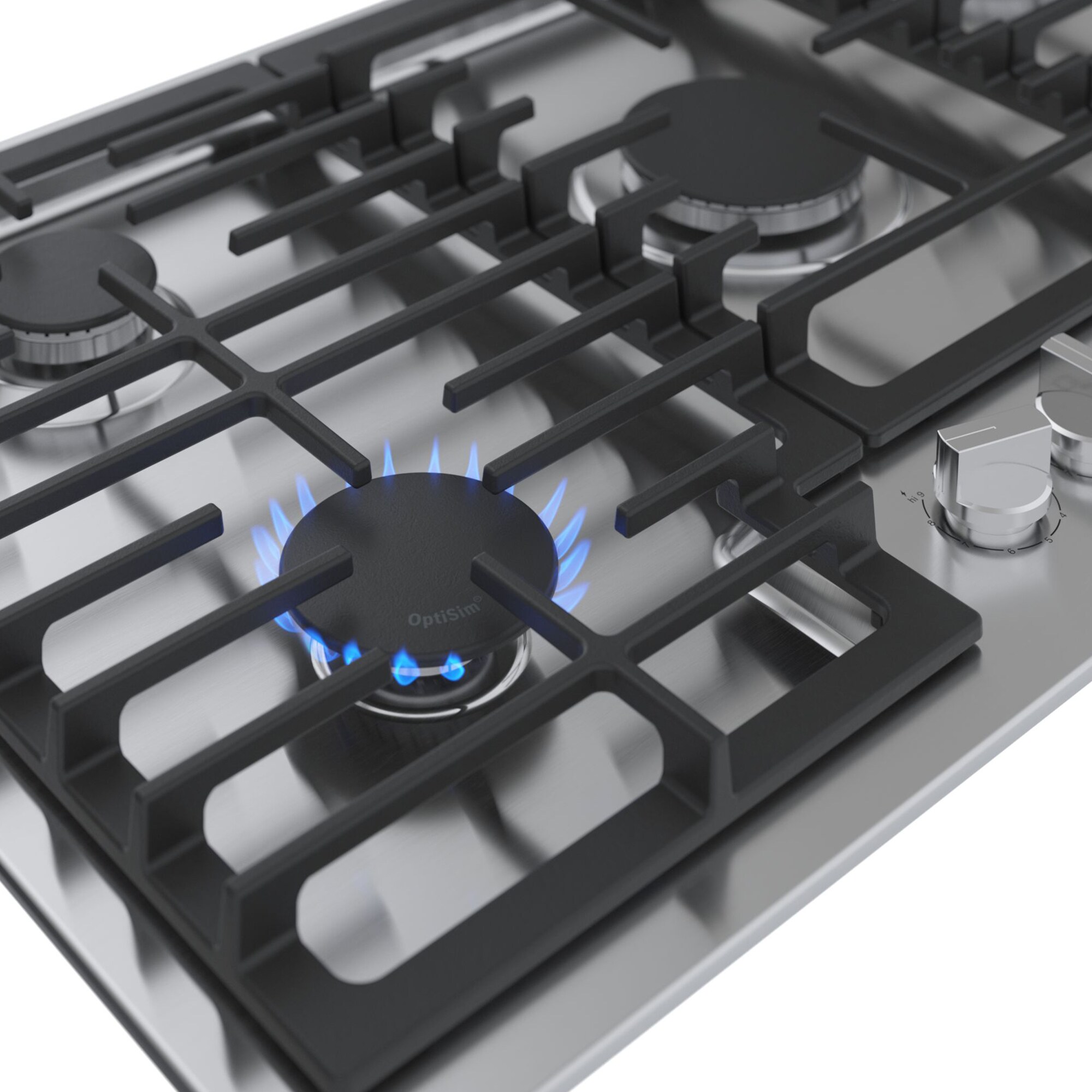 Bosch 500 Series 36 in. 5-Burner Natural Gas Cooktop with Simmer Burner & Power Burner - Stainless Steel, , hires