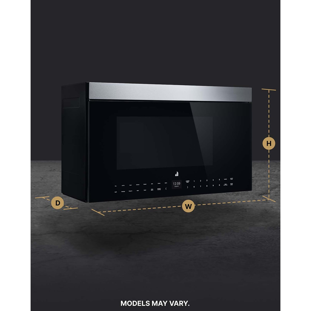 JennAir 30 in. 1.1 cu. ft. 1000W Smart Over-the-Range Microwave with 400 CFM, Convection & Sensor Cooking - Floating Glass Black, , hires