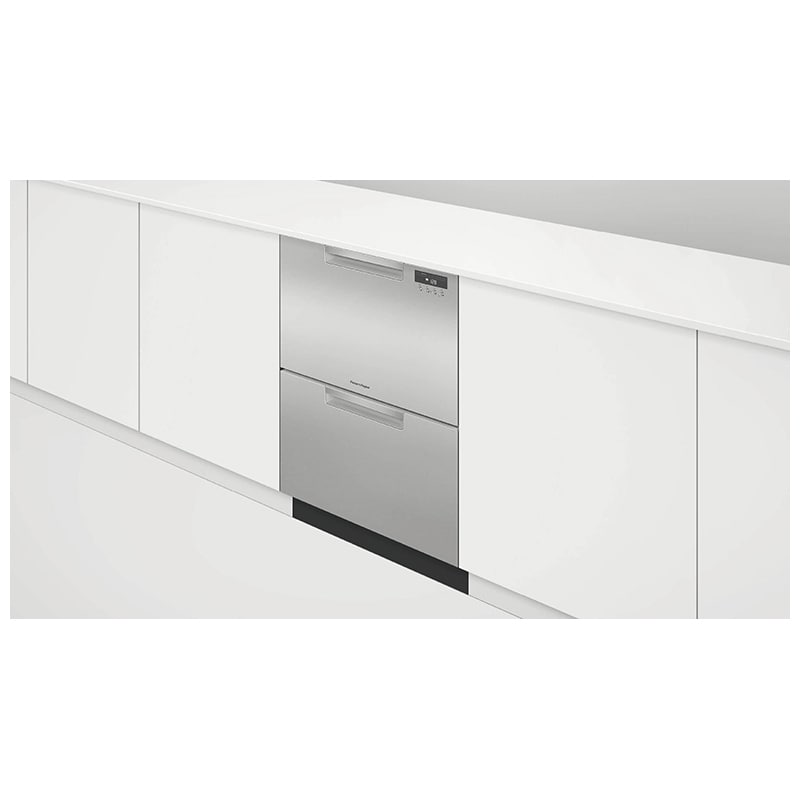 Fisher & Paykel Series 7 24 in. Smart Double Drawer with Front Control, 43 dBa Sound Level & Pocket - Stainless Steel, , hires