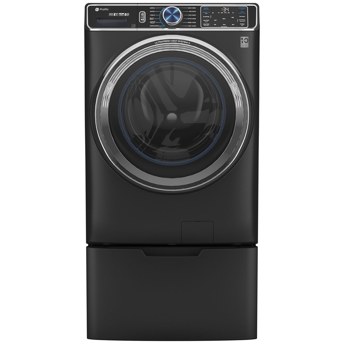 GE 16 in. Pedestal for Washers - Carbon Graphite, , hires