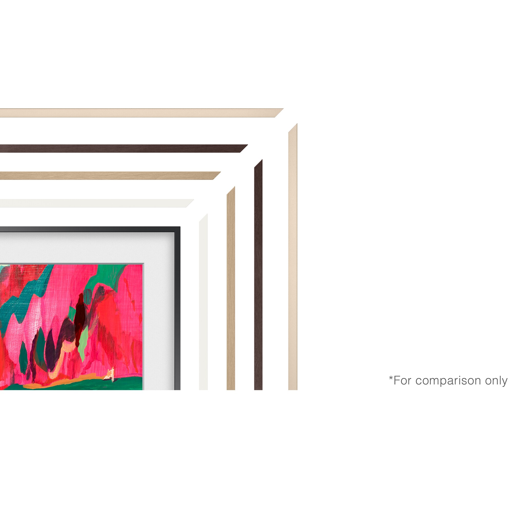Samsung The Frame 85" Customizable Bezel - Modern Teak Compatible with 2021 - 2025 Frame TVs and 2025 Frame Pro TVs, , hires