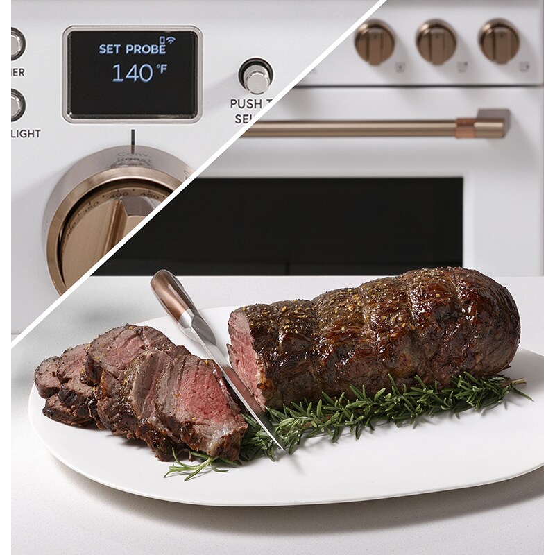 Cafe 36 in. 5.7 cu. ft. Smart Air Fry True European Convection Dual Fuel Range with 6 Sealed Burners - Matte White, Matte White, hires