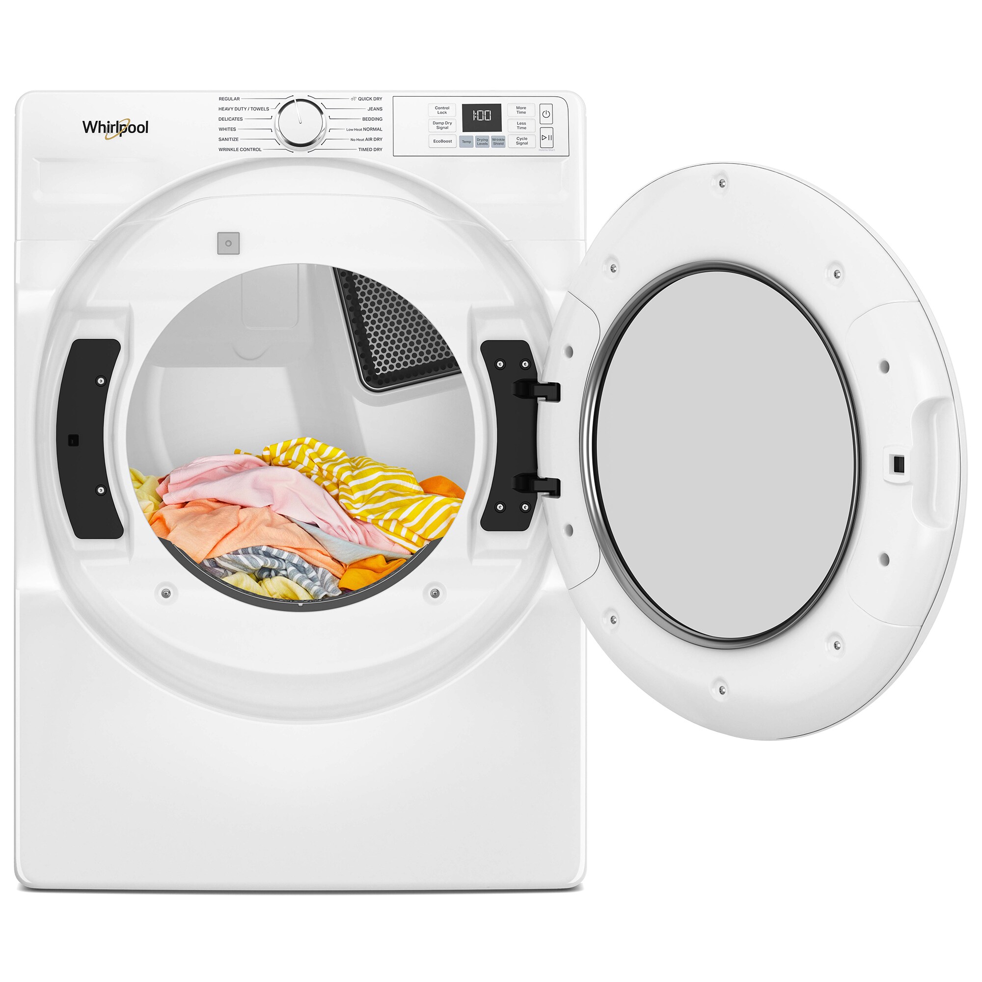 Whirlpool 27 in. 7.4 cu. ft. Stackable Electric Dryer with Quick Dry Cycle & Sanitize Cycle - White, , hires