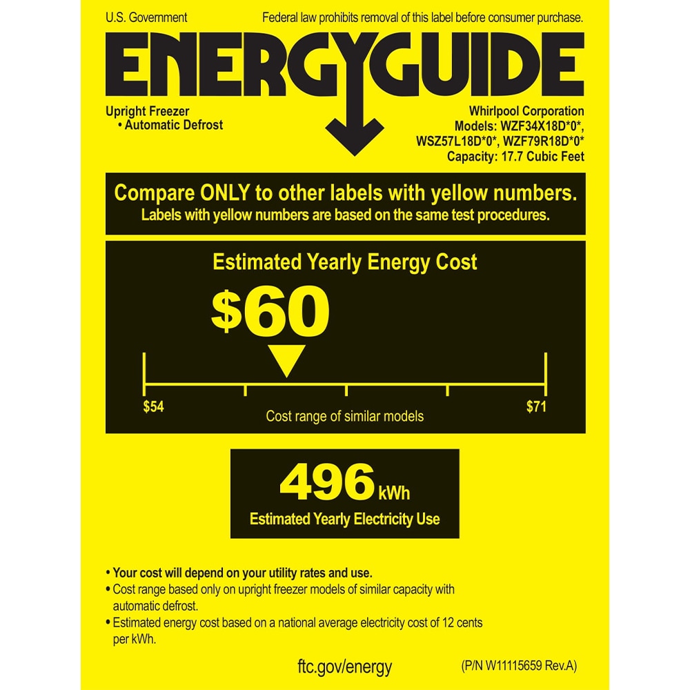 Whirlpool 30 in. 18.0 cu. ft. Upright Freezer with Adjustable Shelves - Monochromatic Stainless Steel, , hires