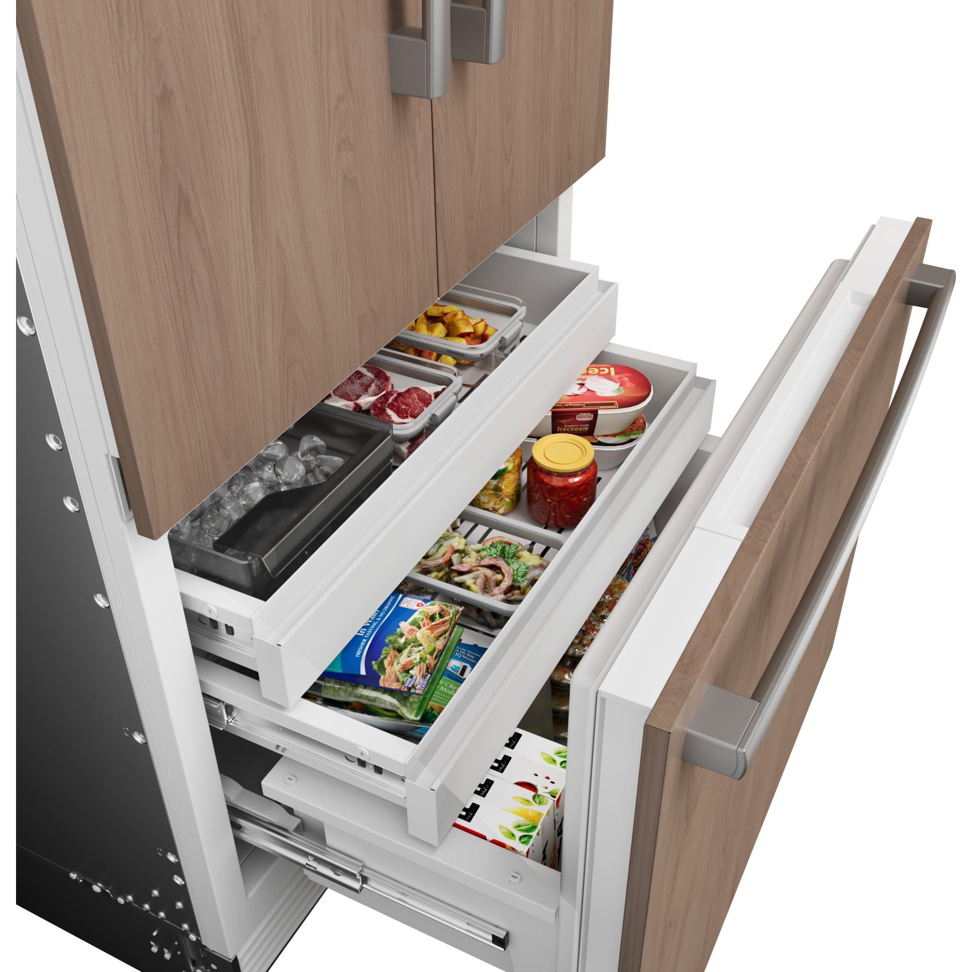 Bosch Benchmark Series 36 in. 20.1 cu. ft. Built-In Smart Counter Depth French Door Refrigerator with Internal Water Dispenser - Custom Panel Ready, , hires