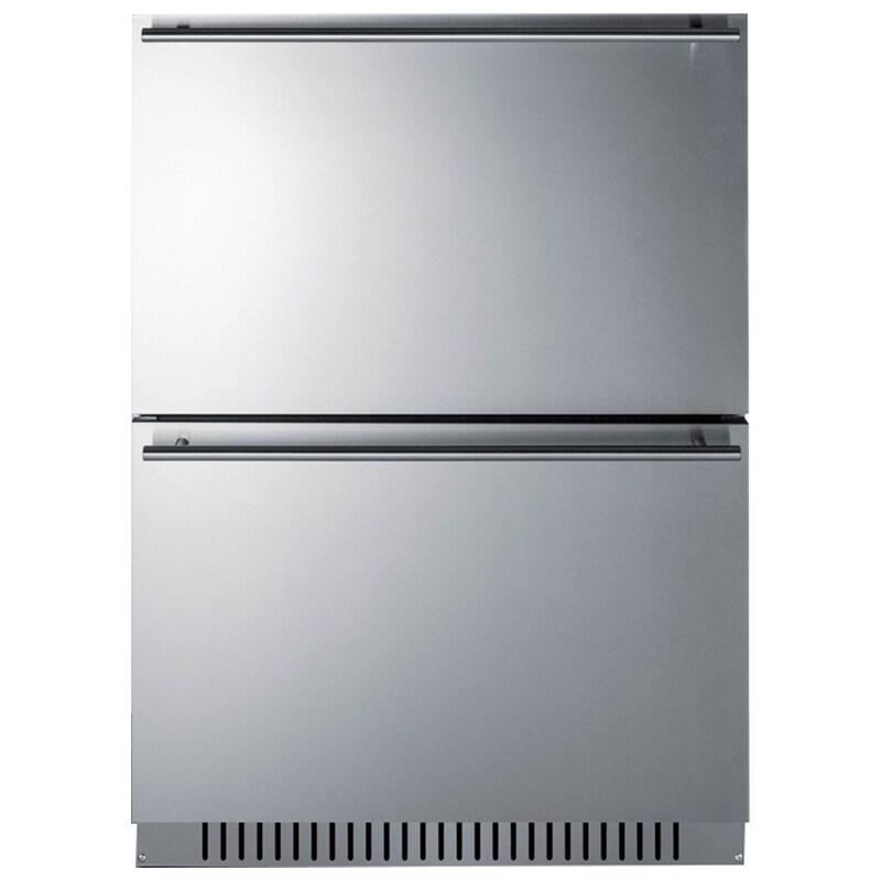 Summit 24 in. 3.3 cu. ft. Outdoor Double Refrigerator & Freezer Drawers - Stainless Steel/Panel Ready, , hires