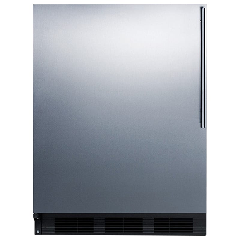 Summit 24 in. 5.1 cu. ft. Left-Hinged Undercounter Refrigerator - Stainless Steel with Black Cabinet, , hires