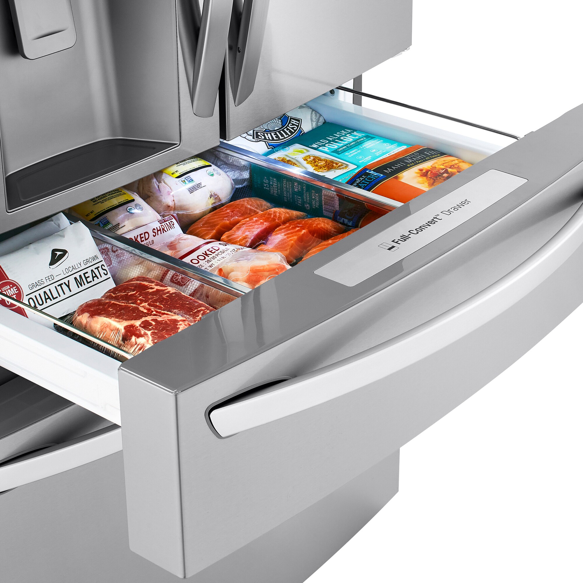 LG 36 in. 29.5 cu. ft. Smart 4-Door French Door Refrigerator with Ice & Water Dispenser - PrintProof Stainless Steel, PrintProof Stainless Steel, hires