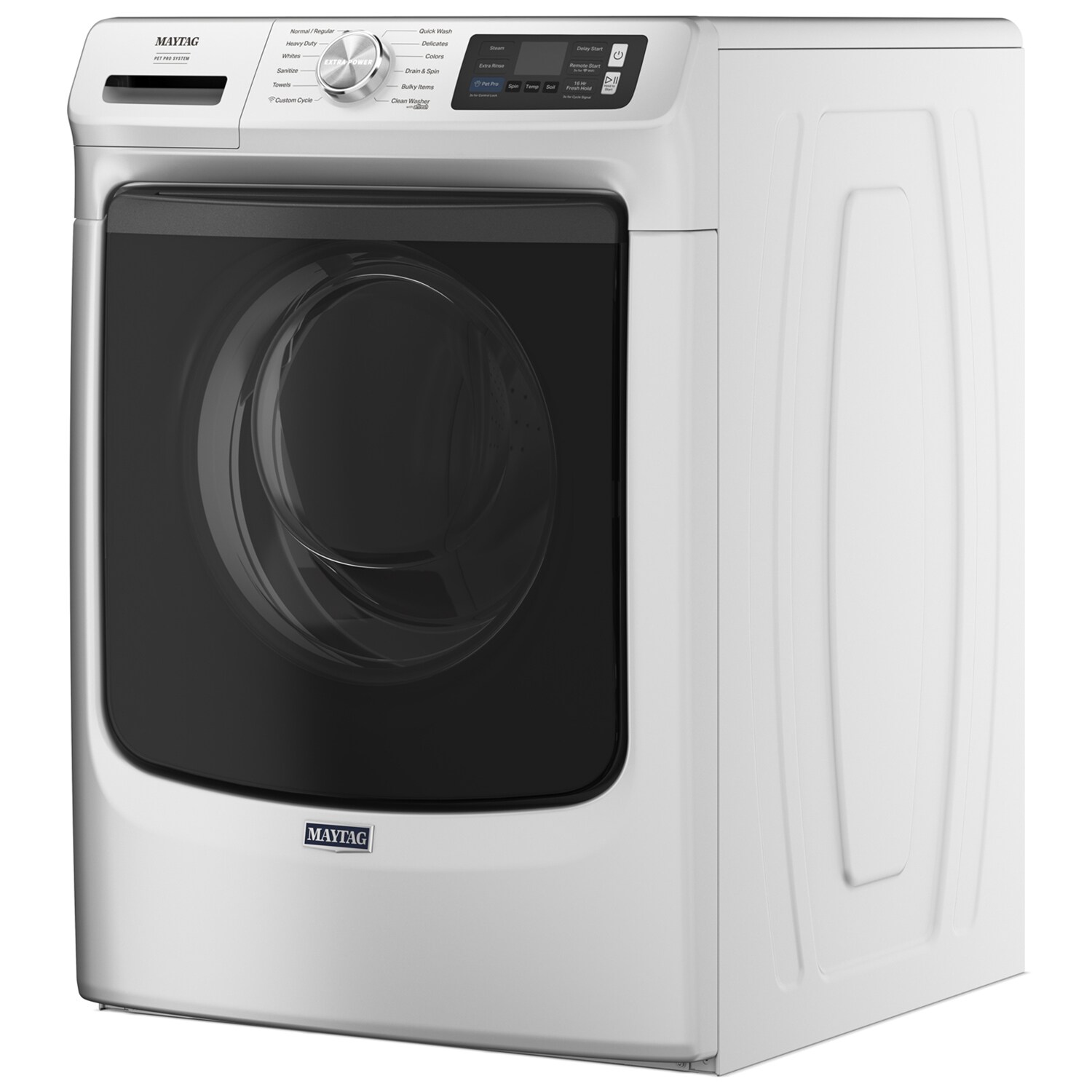 Maytag Pet Pro 27 in. 5.0 cu. ft. Smart Stackable Front Load Washer with Sanitize & Steam Cycle - White, White, hires