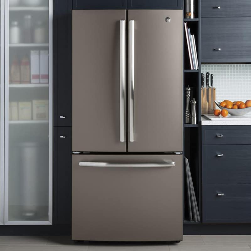 GE 33 in. 18.6 cu. ft. Counter Depth French Door Refrigerator with Internal Water Dispenser - Fingerprint Resistant Slate, Slate, hires