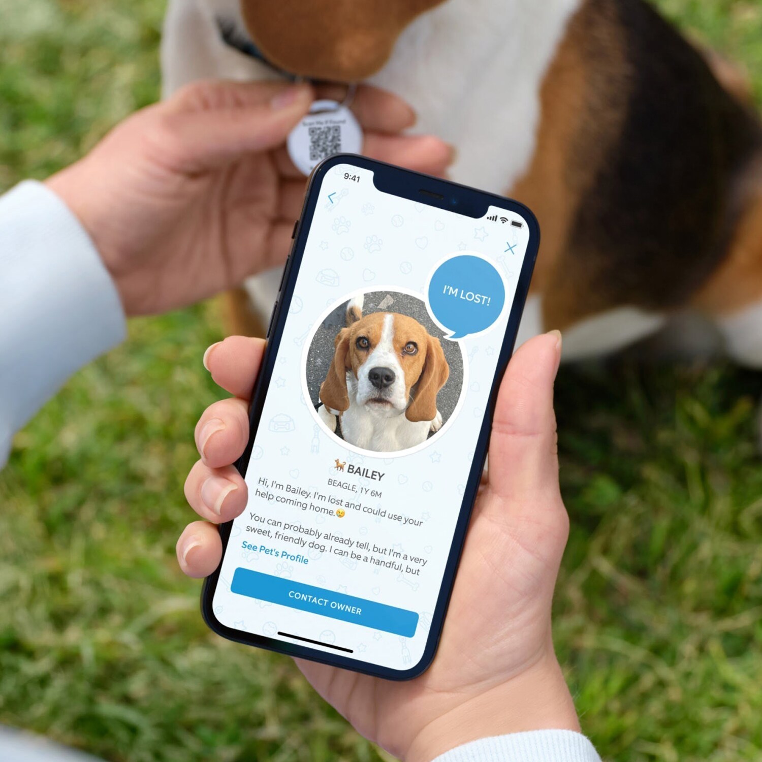 Ring Pet Tag - Silver, , hires