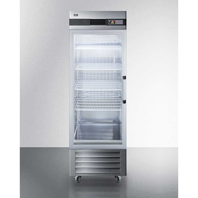Summit 28 in. 23.0 cu. ft. Left-Hinged Freezerless Refrigerator with Glass Door - Stainless Steel, , hires