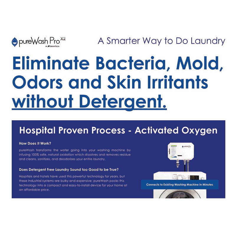 PureWash Pro X2 Sanitizing DetergentLess Home Laundry System P.C