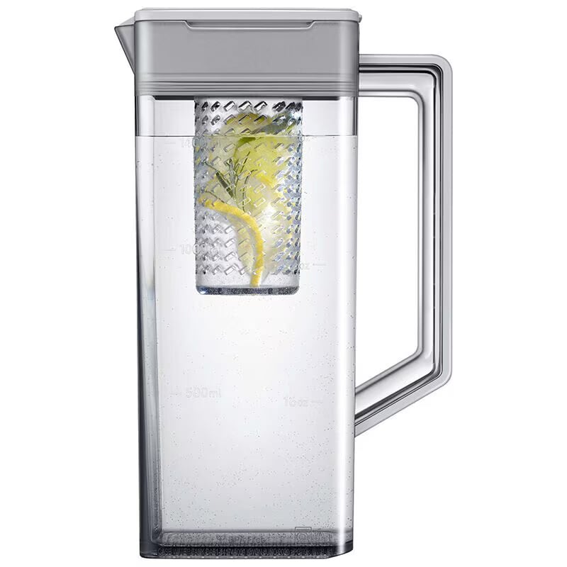 Samsung Bespoke 36 in. 28.8 cu. ft. Smart 4-Door French Door Refrigerator with Internal Water Dispenser - Morning Blue and White Glass, Morning Blue, hires