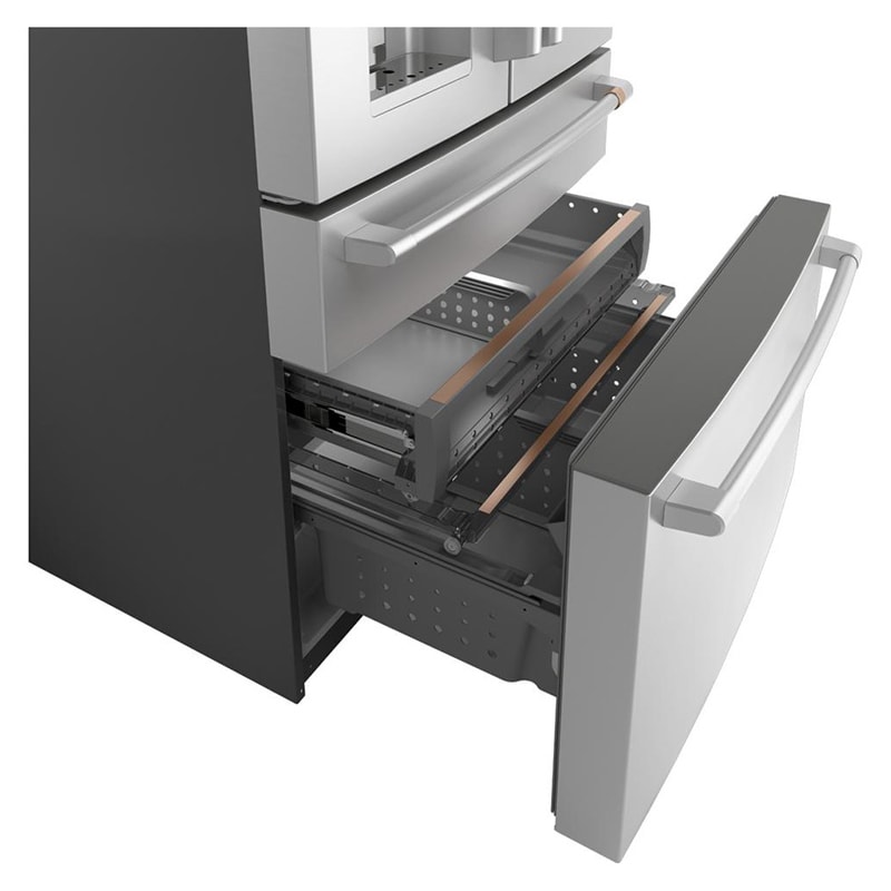 Cafe 36 in. 27.8 cu. ft. Smart 4-Door French Door Refrigerator with Ice & Water Dispenser - Stainless Steel, Stainless Steel, hires