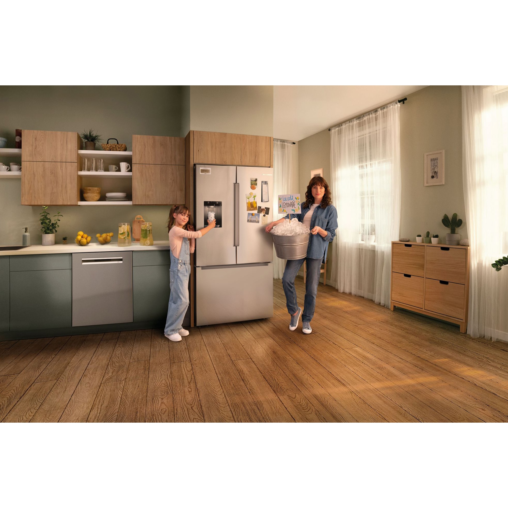 Bosch 100 Series 36 in. 26 cu. ft. Smart French Door Refrigerator with Ice & Water Dispenser - Stainless Steel, , hires
