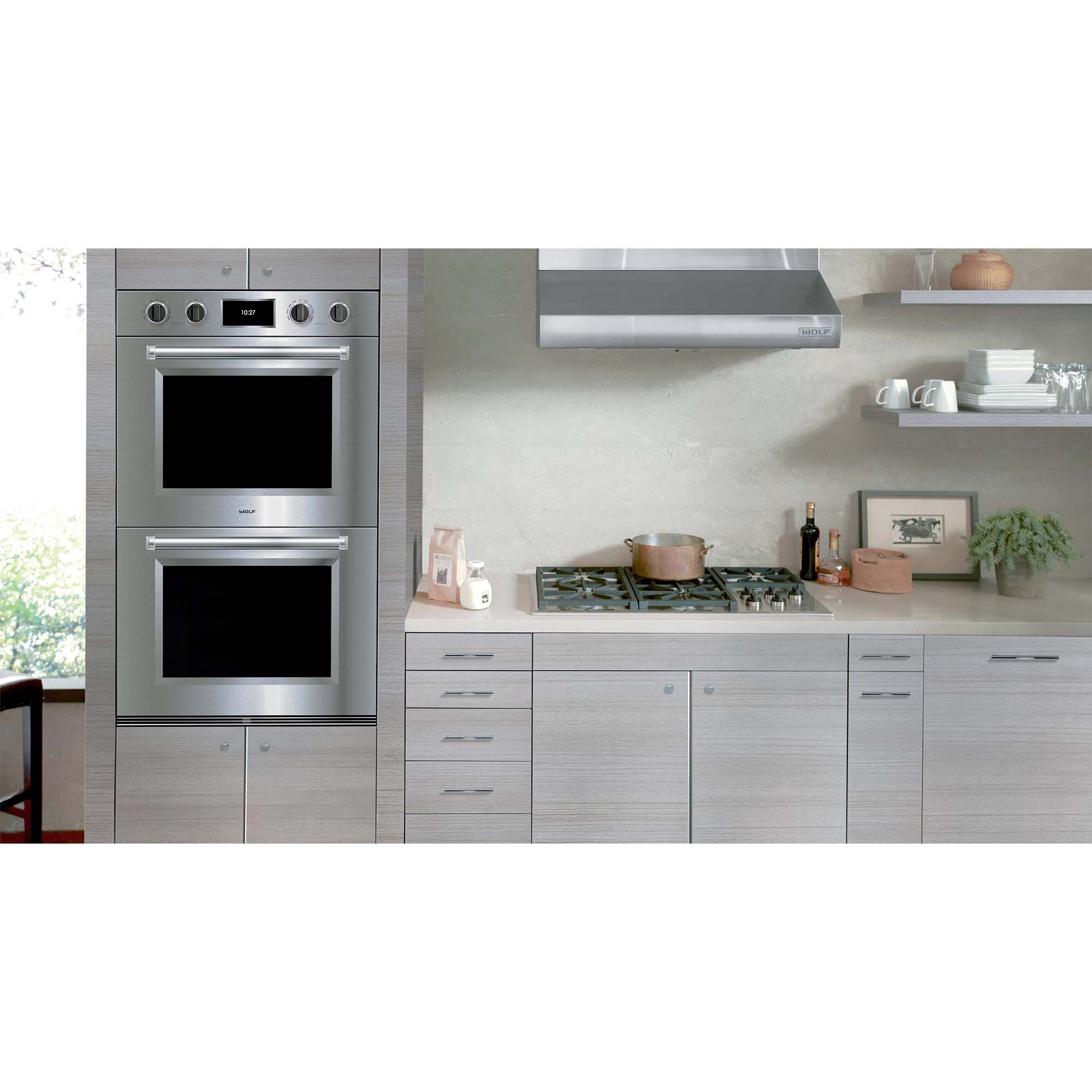 Wolf 36 in. Convertible Canopy Pro Style Style Range Hood with 2 LED Lights - Stainless Steel, , hires