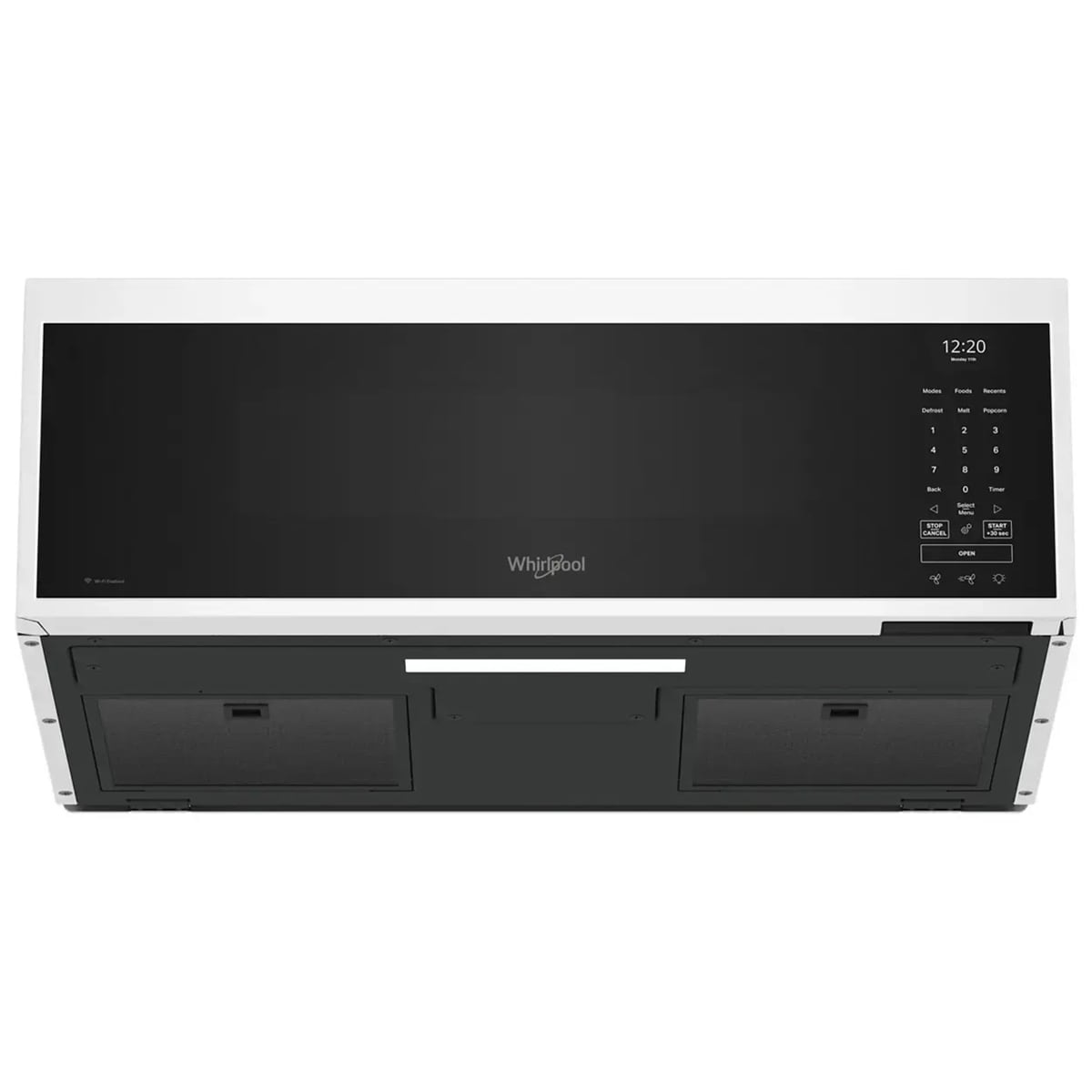 Whirlpool 30 in. 1.1 cu. ft. 1000W Low Profile Smart Over-the-Range Microwave with 450 CFM & Sensor Cooking - White, White, hires