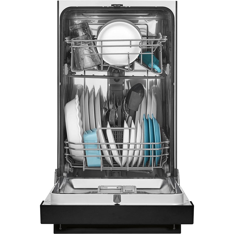 Frigidaire 18 in. Front Control Dishwasher with 52 dBa Sound Level & Pocket - Black, Black, hires