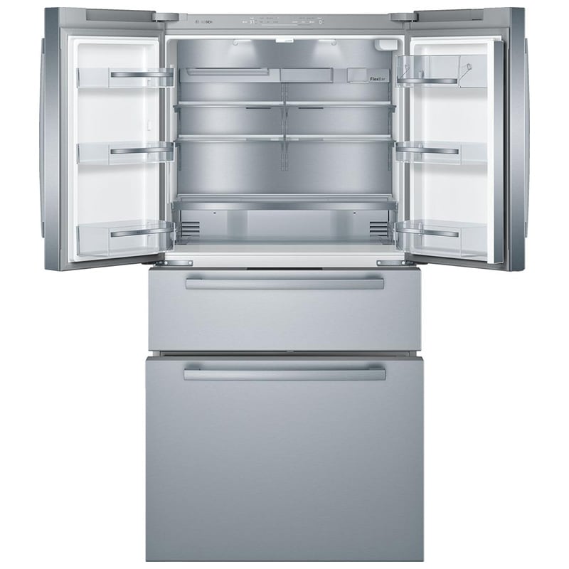 Bosch 800 Series 36 in. 20.5 cu. ft. Smart Counter Depth 4-Door French Door Refrigerator with Internal Water Dispenser - Smudge-Proof Stainless Steel, , hires