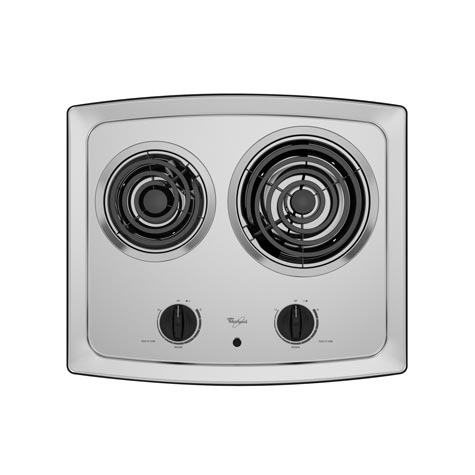 Whirlpool 21 in. 2-Burner Electric Cooktop - Stainless Steel, Stainless Steel, hires