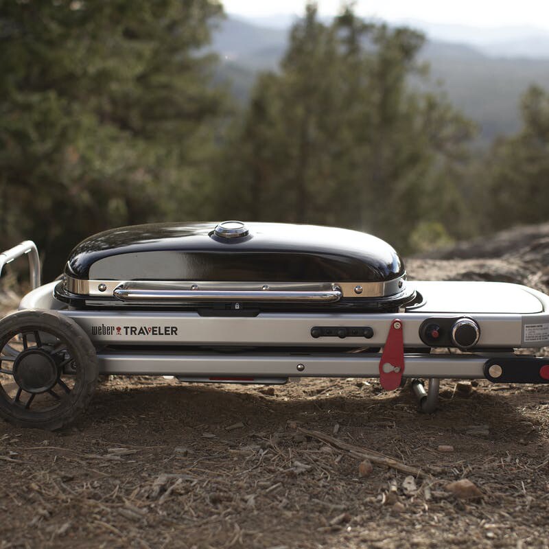 Weber Traveler 1-Burner Portable Liquid Propane Gas Grill - Black, , hires