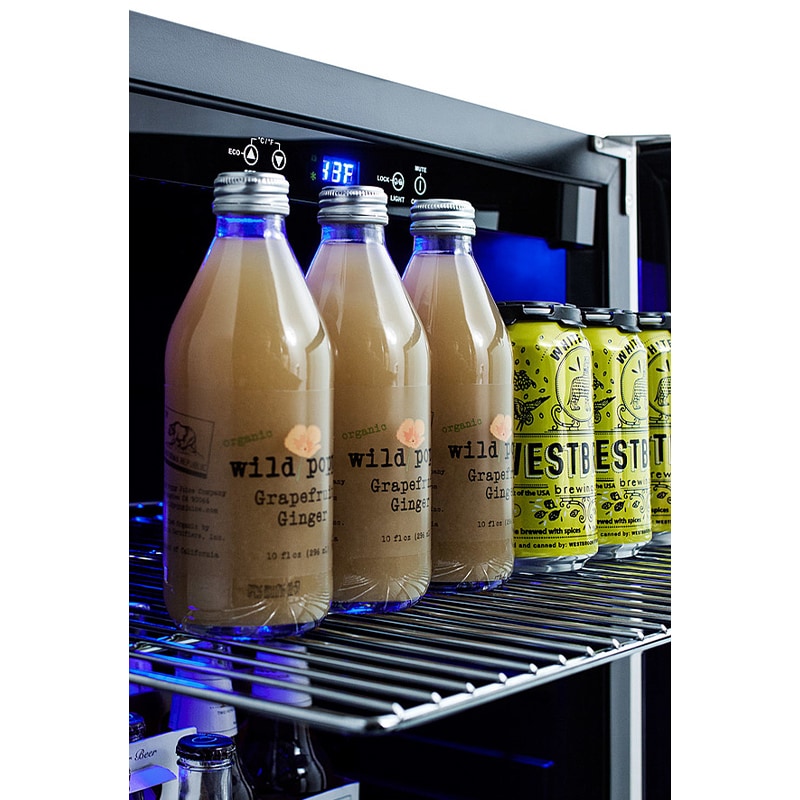 Summit 24 in. 4.2 cu. ft. Built-In/Freestanding Beverage Center with Pull-Out Shelves & Digital Control - Stainless Steel, , hires