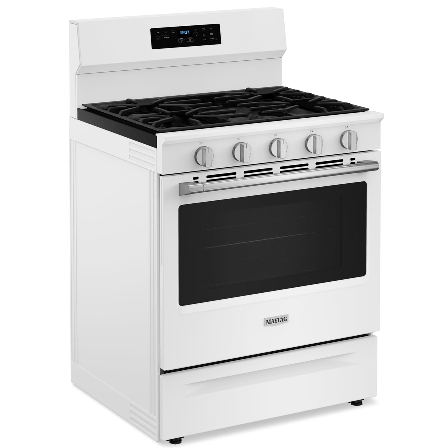 Maytag 30 in. 5 cu. ft. Air Fry Standard Convection Gas Range with 5 Sealed Burners - White, White, hires