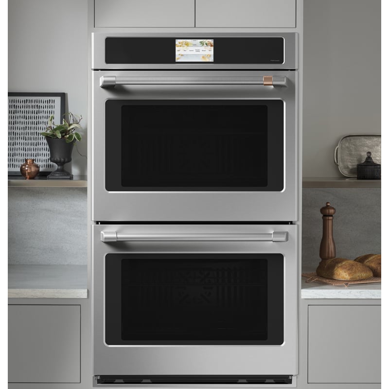 Cafe Professional Series 30 in. 10 cu. ft. Smart Top Control Electric Double Wall Oven with True European Convection - Stainless Steel, Stainless Steel, hires