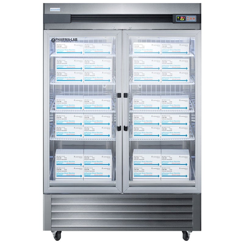 Summit Performance Series Pharma-Lab 55 in. 49.0 cu. ft. French Door Freezerless Refrigerator with Glass Doors - Stainless Steel, , hires