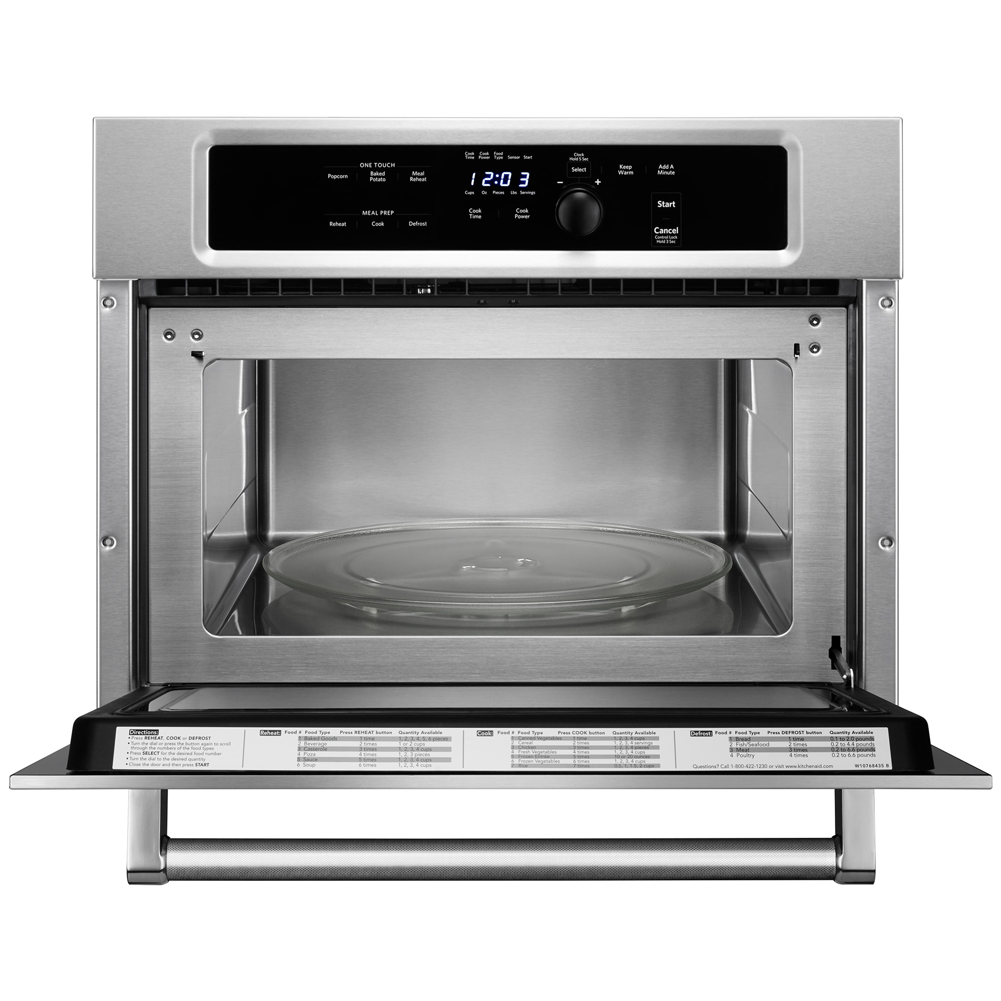 KitchenAid 24 in. 1.4 cu. ft. 1000W Built-In Microwave with Sensor Cooking - Stainless Steel, Stainless Steel, hires