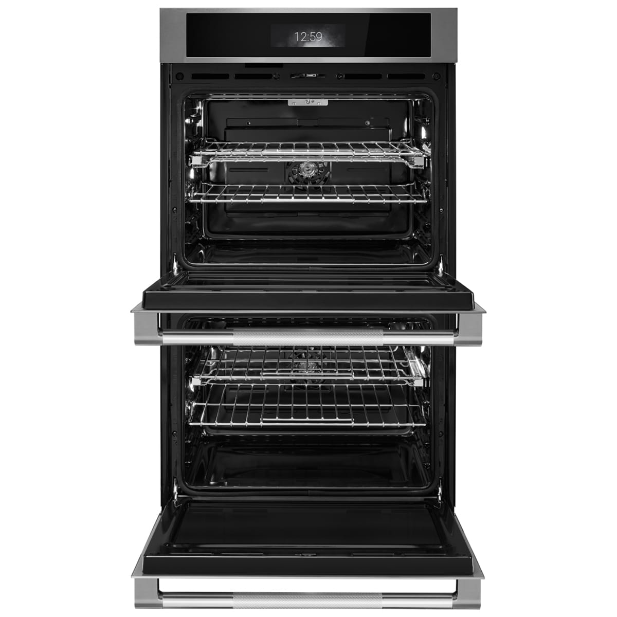 JennAir Rise 30 in. 10.0 cu. ft. Smart Front Control Electric Double Wall Oven with True European Convection & Sensor Cooking - Stainless Steel, , hires