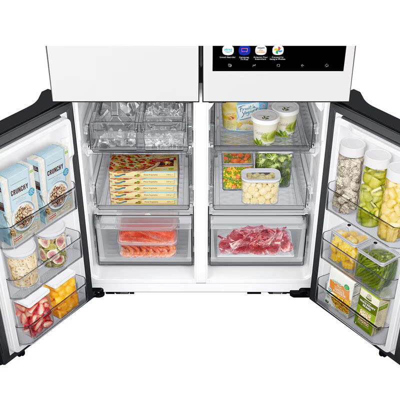 Samsung Bespoke 36 in. 22.5 cu. ft. Smart Counter Depth 4-Door French Door Refrigerator with Internal Water Dispenser - White Glass, White Glass, hires