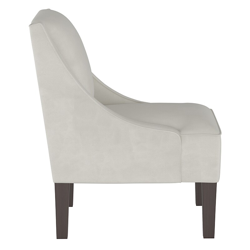 Skyline Furniture Swoop Arm Chair in Velvet Fabric Light Grey P.C