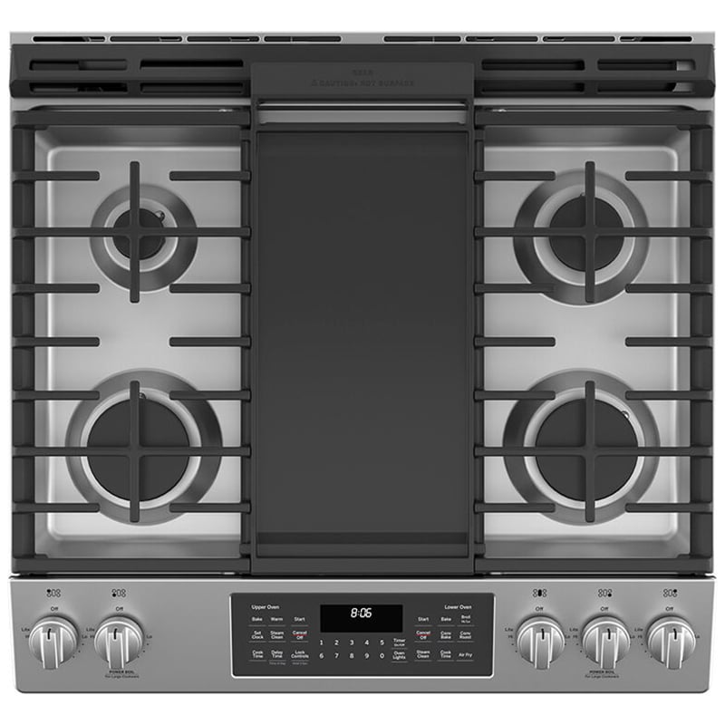GE 30" SlideIn Gas Range with 5 Sealed Burners, Griddle & 6.7 Cu. Ft