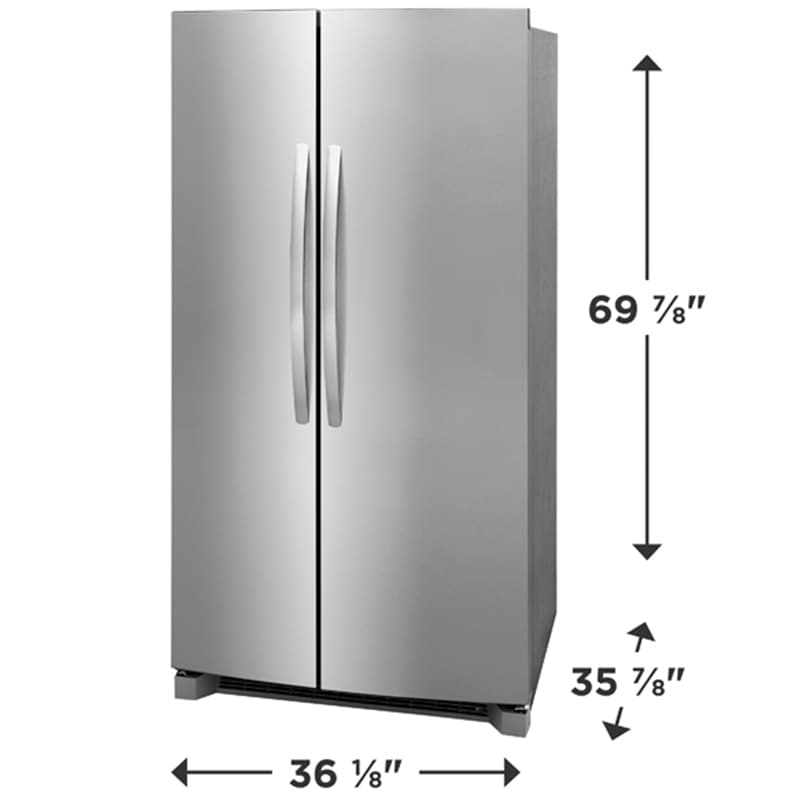 Frigidaire 36 in. 26.4 cu. ft. Side-by-Side Refrigerator - Stainless Steel, , hires